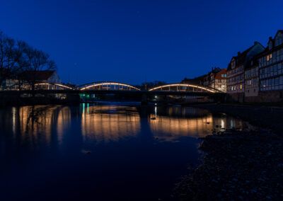 Rotenburg: Alte Fuldabrücke zur Blauen Stunde